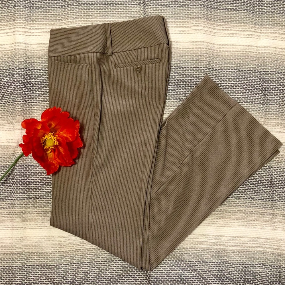 Express Editor Dress Pants, Camel Pinstripe, 0R